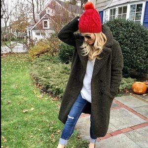 Zara Green Fleece Coat